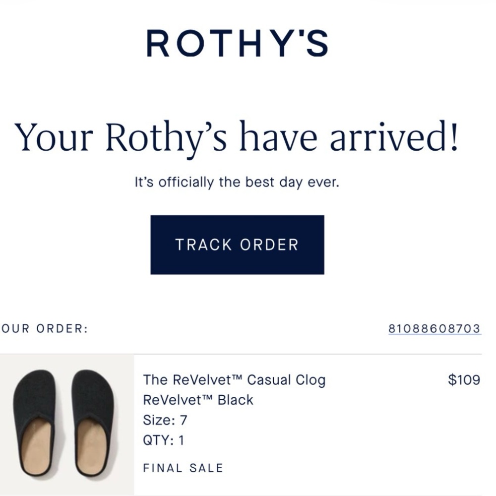 Rothy's Black ReVelvet Casual Clog